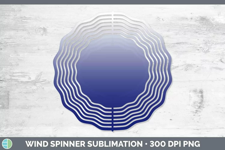 Ombre Indigo Wind Spinner Sublimation Spinner Designs