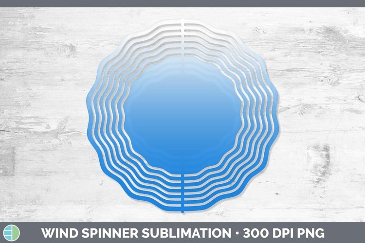 Ombre Blue Wind Spinner Sublimation Spinner Designs example image 1