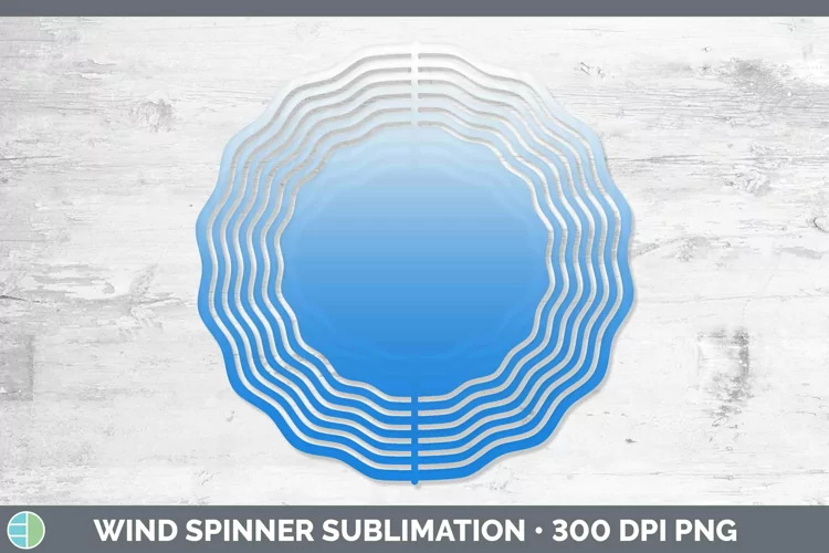 Ombre Blue Wind Spinner Sublimation Spinner Designs