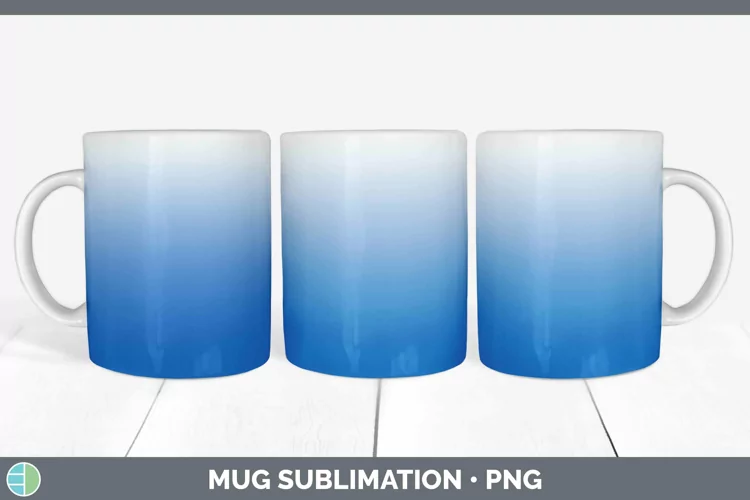 Ombre Blue Mug Wrap Sublimation Coffee Cup Designs