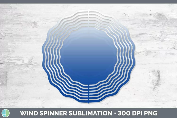 Ombre Blue Wind Spinner Sublimation Spinner Designs