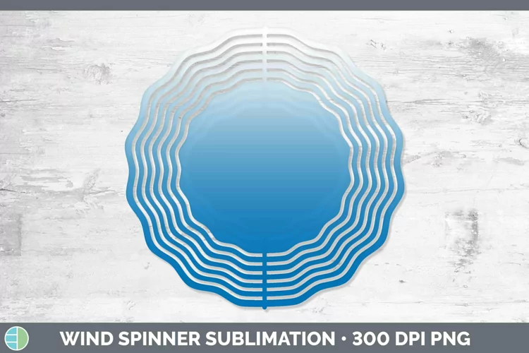 Ombre Bright Blue Wind Spinner Sublimation Spinner Designs