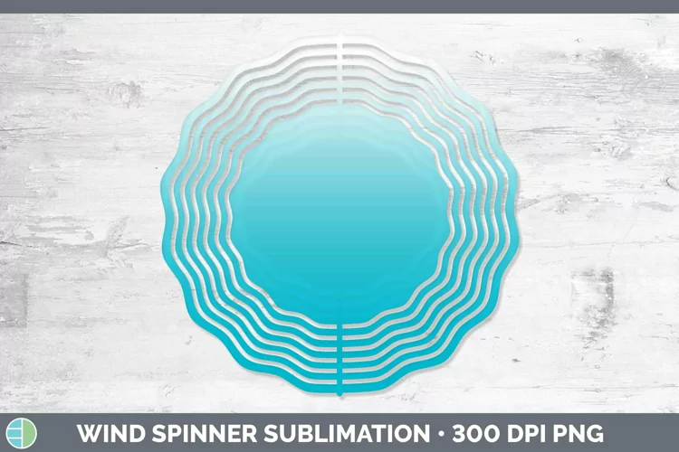 Ombre Cyan Wind Spinner Sublimation Spinner Designs