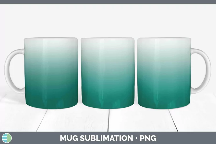 Ombre Teal Mug Wrap Sublimation Coffee Cup Designs