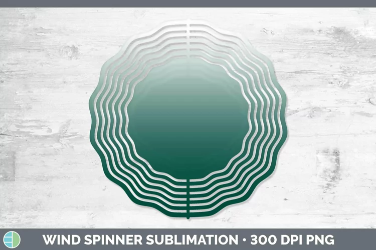 Ombre Teal Wind Spinner Sublimation Spinner Designs