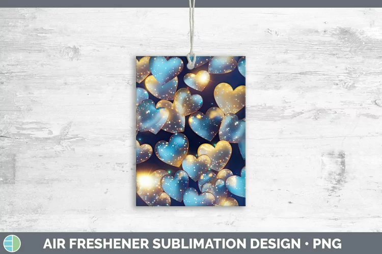 Hearts Gold Air Freshener Sublimation Car Freshener Designs