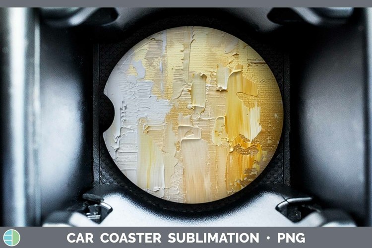 Ombre Paint Yellow 02 Car Coaster | Sublimation Coaster Desi example image 1