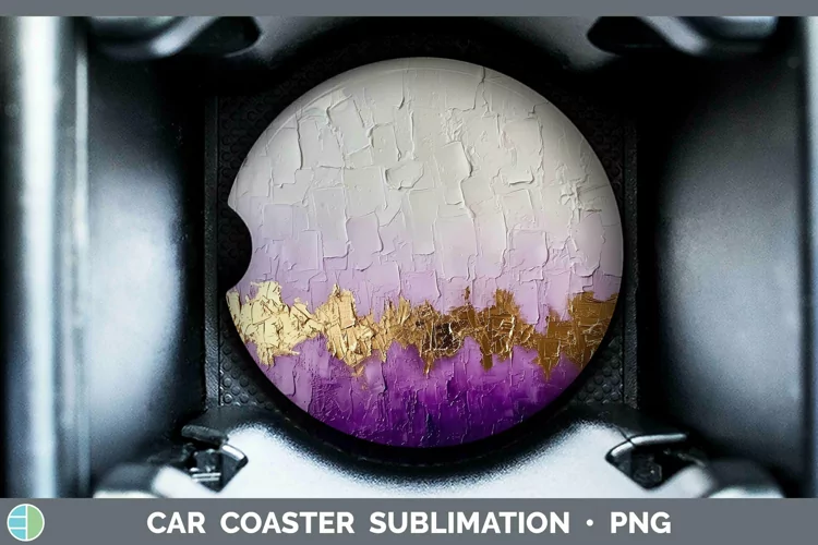 Ombre Paint Purple 02 Car Coaster | Sublimation Coaster Desi