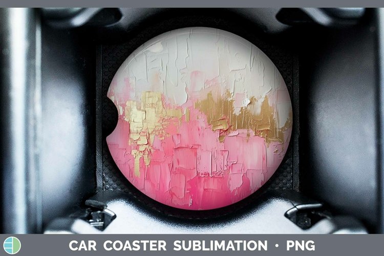Ombre Paint Pink 02 Car Coaster | Sublimation Coaster Design example image 1