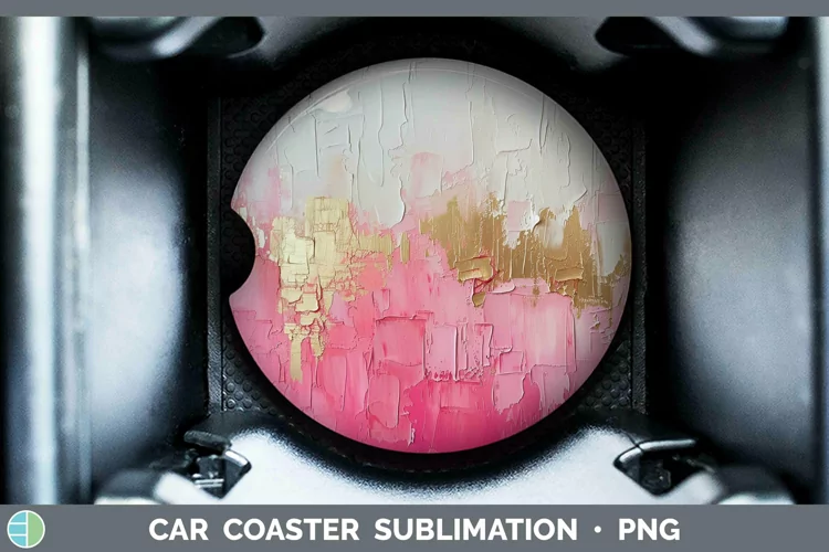 Ombre Paint Pink 02 Car Coaster | Sublimation Coaster Design