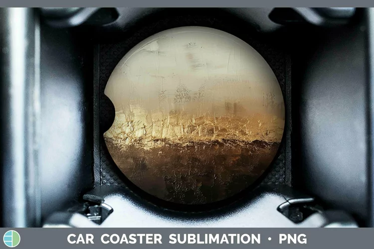 Ombre Paint Brown 02 Car Coaster | Sublimation Coaster Desig