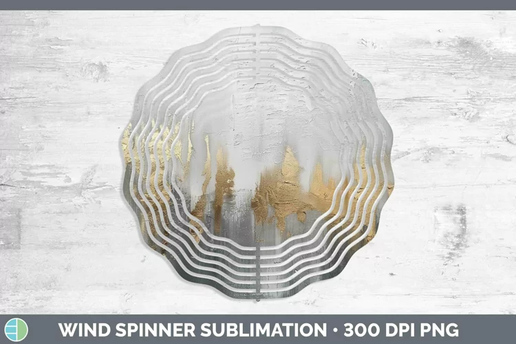 Ombre Paint Silver Wind Spinner | Sublimation Spinner Design