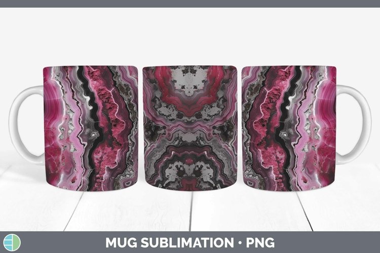 Pink Agate Mug Wrap Sublimation Coffee Cup Designs