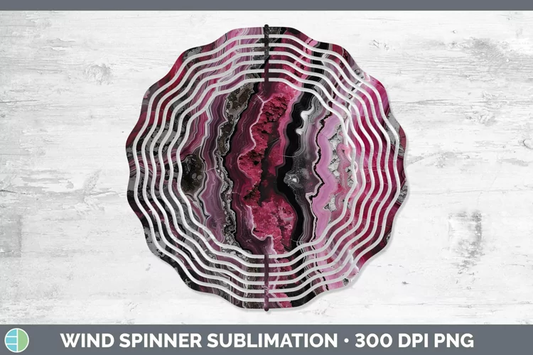 Pink Agate Wind Spinner Sublimation Spinner Designs