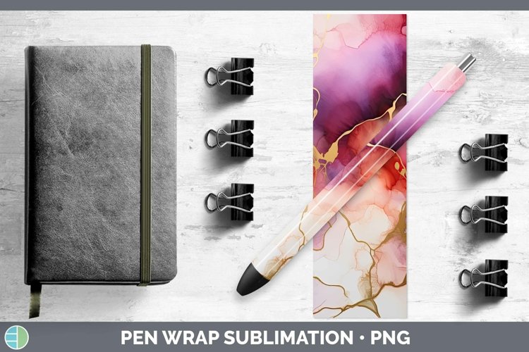 Pink Alcohol Ink Pen Wrap Sublimation Epoxy Pen Designs