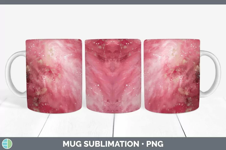 Pink Galaxy Mug Wrap Sublimation Coffee Cup Designs