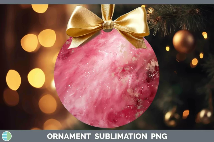 Pink Galaxy Ornament Sublimation Bauble Designs