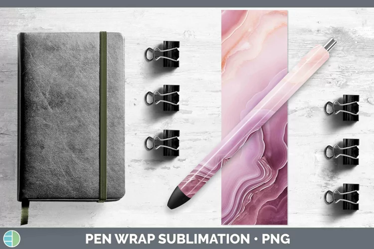 Pink Geode Pen Wrap Sublimation Epoxy Pen Designs