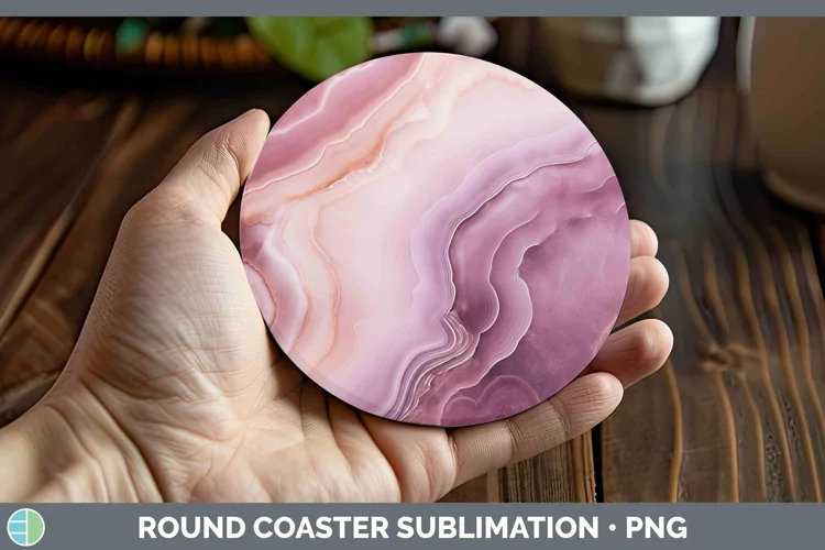Pink Geode Round Coaster Sublimation Coaster Designs