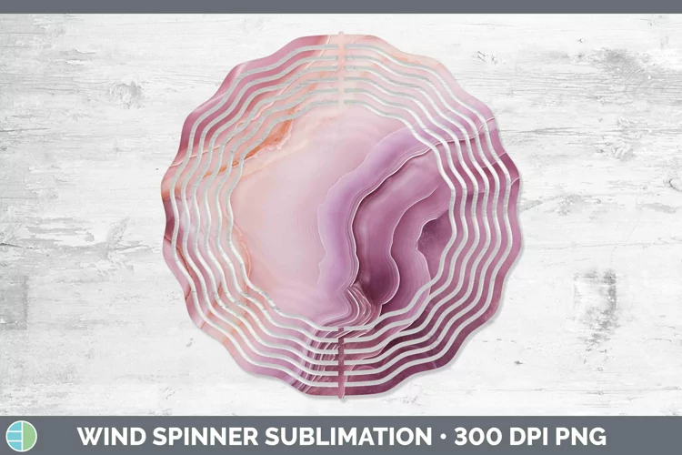 Pink Geode Wind Spinner Sublimation Spinner Designs