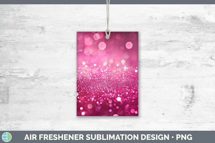 Pink Glitter Bokeh Air Freshener Sublimation Car Freshener D
