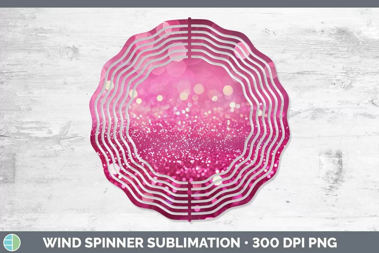 Pink Glitter Bokeh Wind Spinner Sublimation Spinner Designs