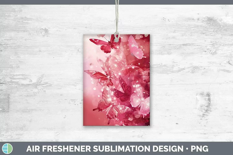 Pink Glow Butterflies Air Freshener Sublimation Car Freshene