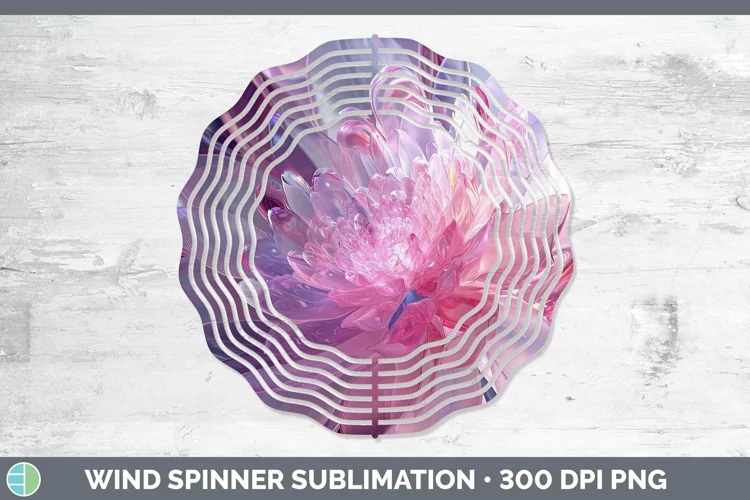 Pink Glow Flowers Wind Spinner Sublimation Spinner Designs