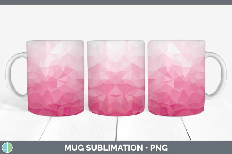 Pink Gradient Ombre Mug Wrap Sublimation Coffee Cup Designs