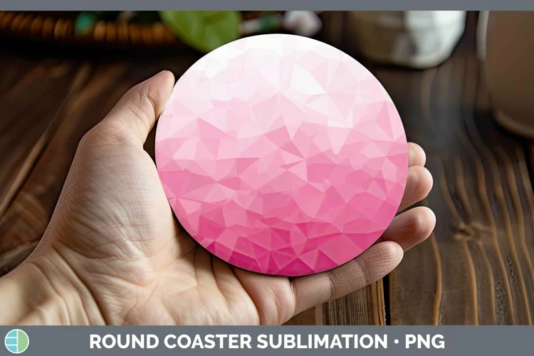 Pink Gradient Ombre Round Coaster Sublimation Coaster Design
