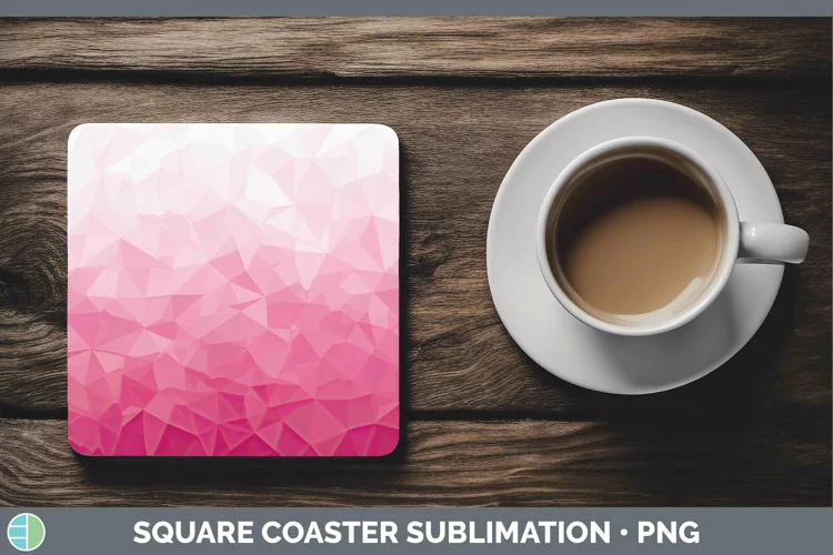 Pink Gradient Ombre Square Coaster Sublimation Coaster Desig