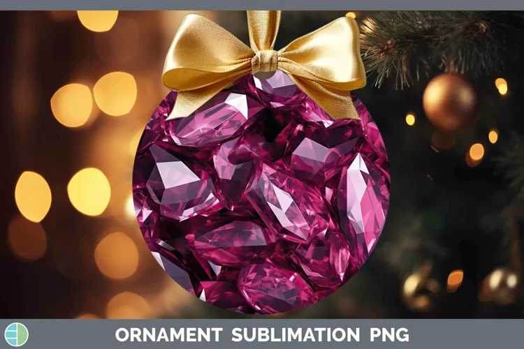 Pink Holographic Ornament Sublimation Bauble Designs
