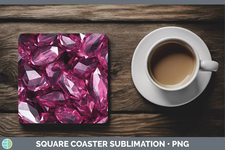 Pink Holographic Square Coaster Sublimation Coaster Designs