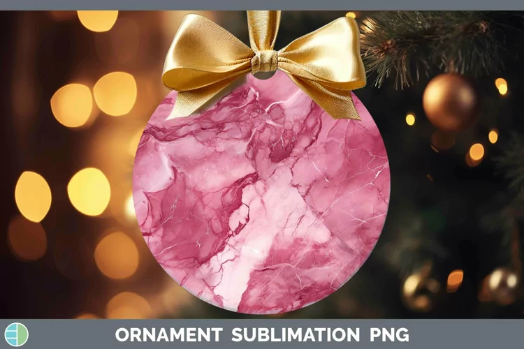 Pink Marble Ornament Sublimation Bauble Designs