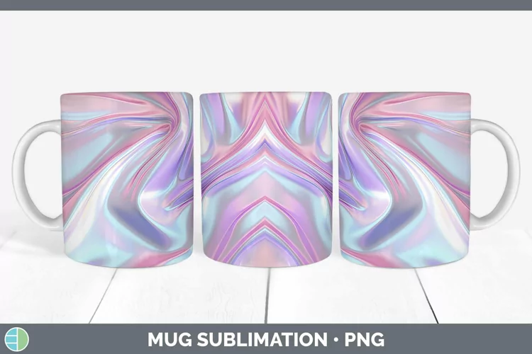 Pink Opalescent Mug Wrap Sublimation Coffee Cup Designs