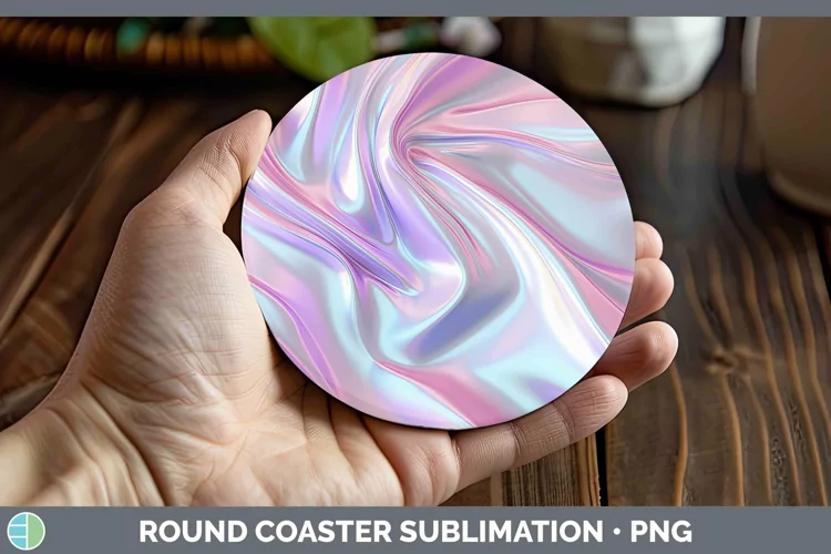 Pink Opalescent Round Coaster Sublimation Coaster Designs