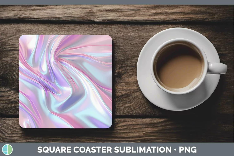 Pink Opalescent Square Coaster Sublimation Coaster Designs