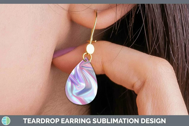 Pink Opalescent Teardrop Earrings Sublimation Earrings Desig
