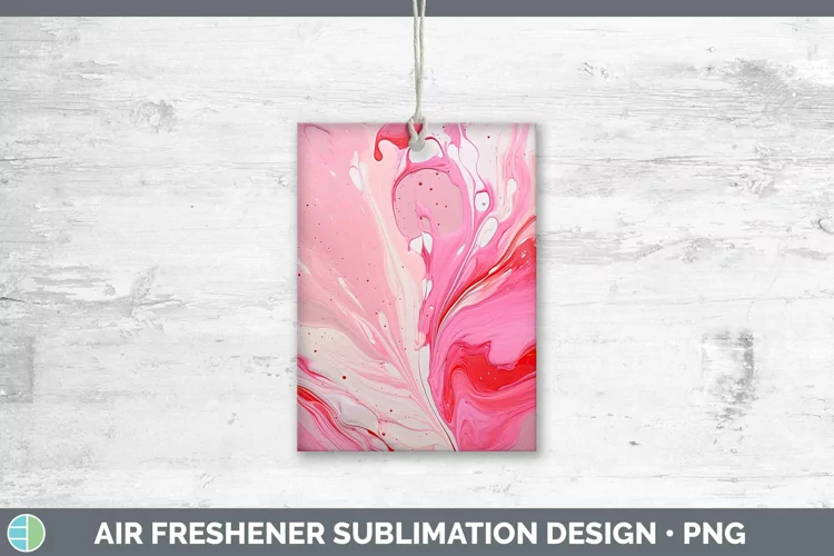 Pink Paint Pour Air Freshener Sublimation Car Freshener Desi