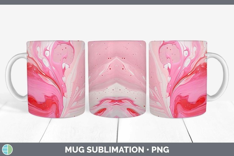 Pink Paint Pour Mug Wrap Sublimation Coffee Cup Designs