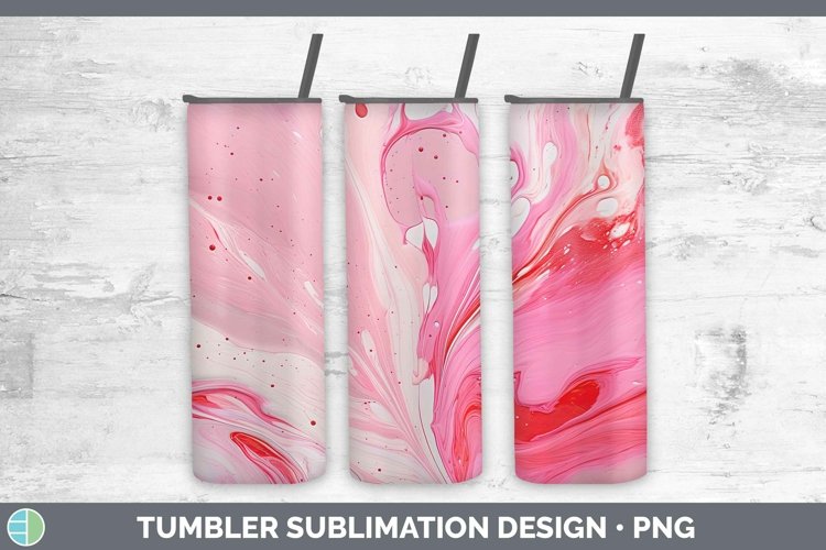 Pink Paint Pour Tumbler Sublimation 20 oz Skinny Tumbler Des
