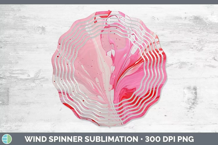 Pink Paint Pour Wind Spinner Sublimation Spinner Designs