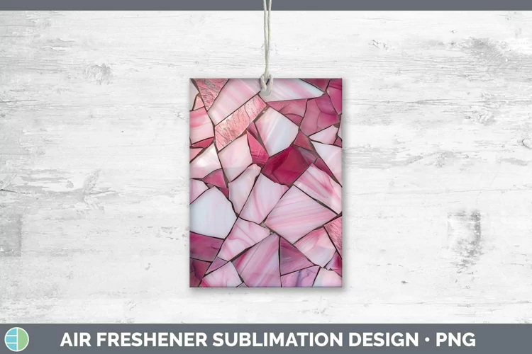 Pink Stained Glass Air Freshener Sublimation Car Freshener D