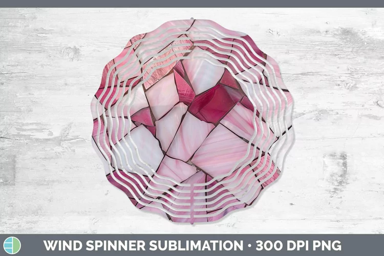 Pink Stained Glass Wind Spinner Sublimation Spinner Designs