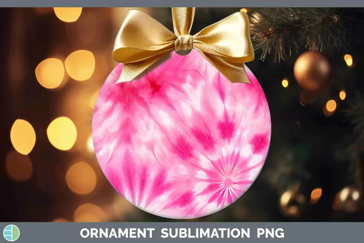 Pink Tie Dye Ornament Sublimation Bauble Designs