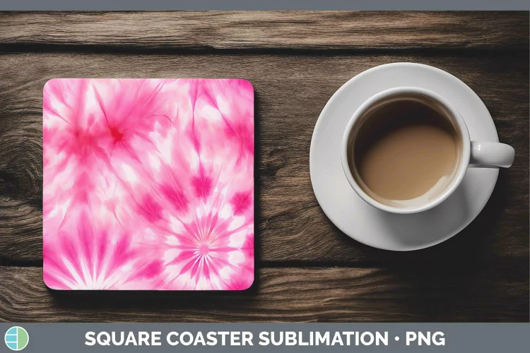 Pink Tie Dye Square Coaster Sublimation Coaster Designs