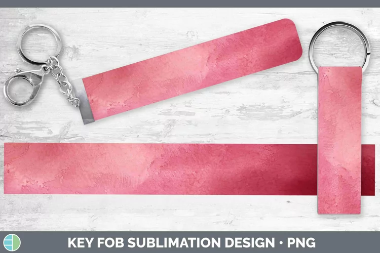 Pink Watercolor Key Fob Sublimation Wristlet Designs