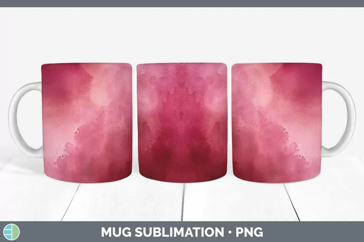 Pink Watercolor Mug Wrap Sublimation Coffee Cup Designs