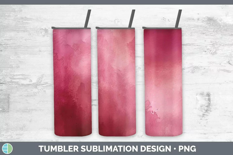 Pink Watercolor Tumbler Sublimation 20 oz Skinny Tumbler Des