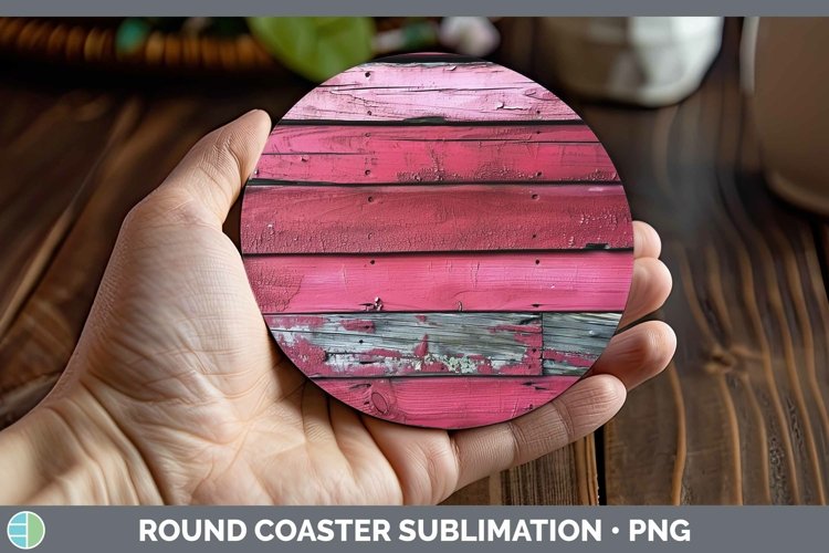 Pink Wood Round Coaster Sublimation Coaster Designs